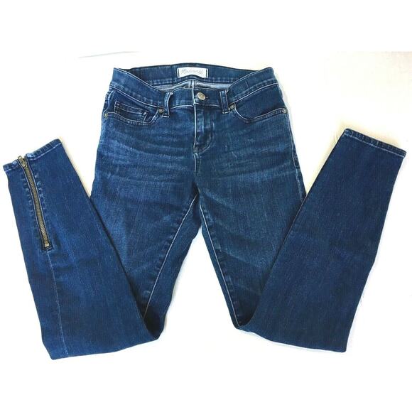 Madewell Skinny Jeans Dark Wash Zip Cuffs Size 25 - Picture 3 of 9